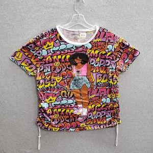 On Fire Women Top 3X Purple T-Shirt Crop Black Queen Boss‎ Savage Blessed Ruched